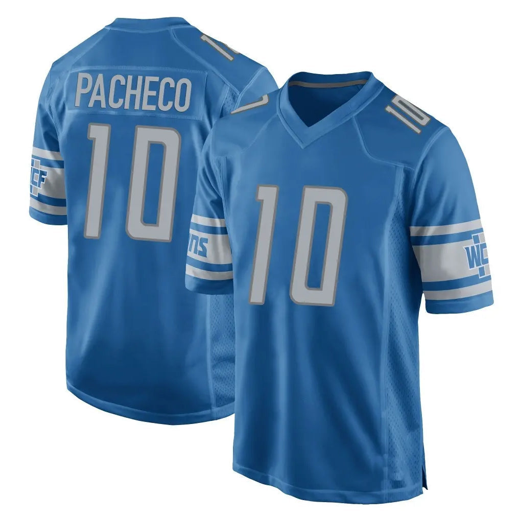 Punc D.Lions #10 Isiah Pacheco Player Blue Home Game Stitched Jerseys