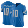 Punc D.Lions #10 Isiah Pacheco Player Blue Vapor F.U.S.E. Limited Home Game Stitched Jerseys