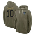 Punc D.Lions #10 Isiah Pacheco Player Olive Salute to Service Pullover Hoodies Limited Stitched Jerseys