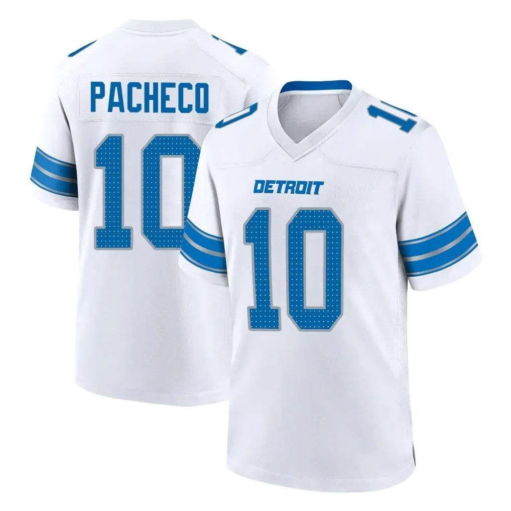 Punc D.Lions #10 Isiah Pacheco Player White Alternate Home Game Stitched Jerseys