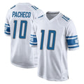 Punc D.Lions #10 Isiah Pacheco Player White Home Game Stitched Jerseys