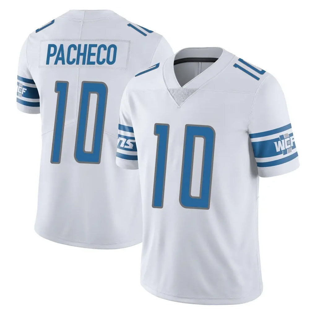 Punc D.Lions #10 Isiah Pacheco Player White Limited Vapor Untouchable Home Game Stitched Jerseys