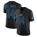 Punc D.Lions #14 Amon-Ra St. Brown Player Black Impact Limited Home Game Stitched Jerseys