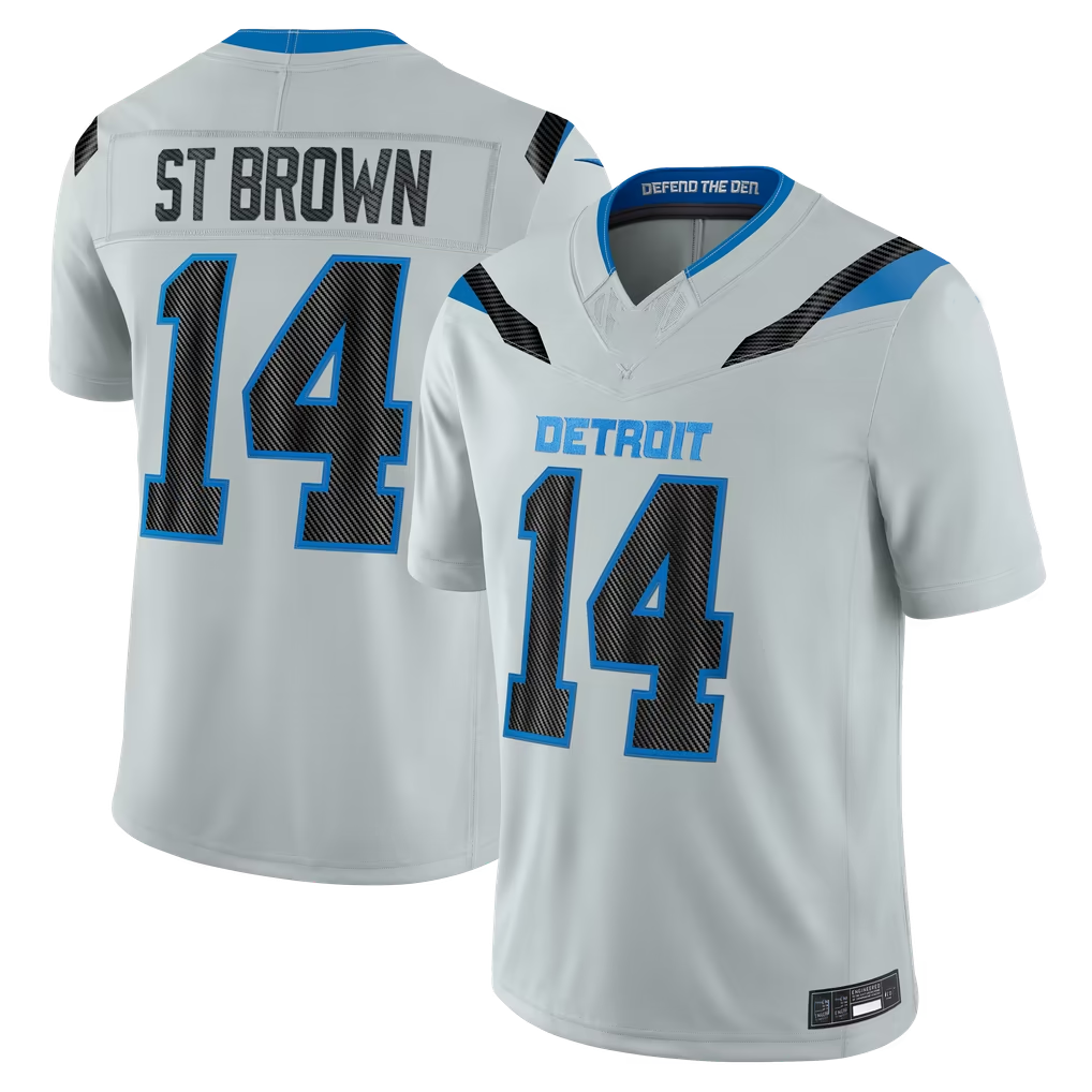 Punc D.Lions #14 Amon-Ra St. Brown Silver 2026 Rivalries Collection Limited Stitched Jerseys