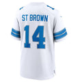 Punc D.Lions #14 Amon-Ra St. Brown White Game Jersey American Stitched Jersey