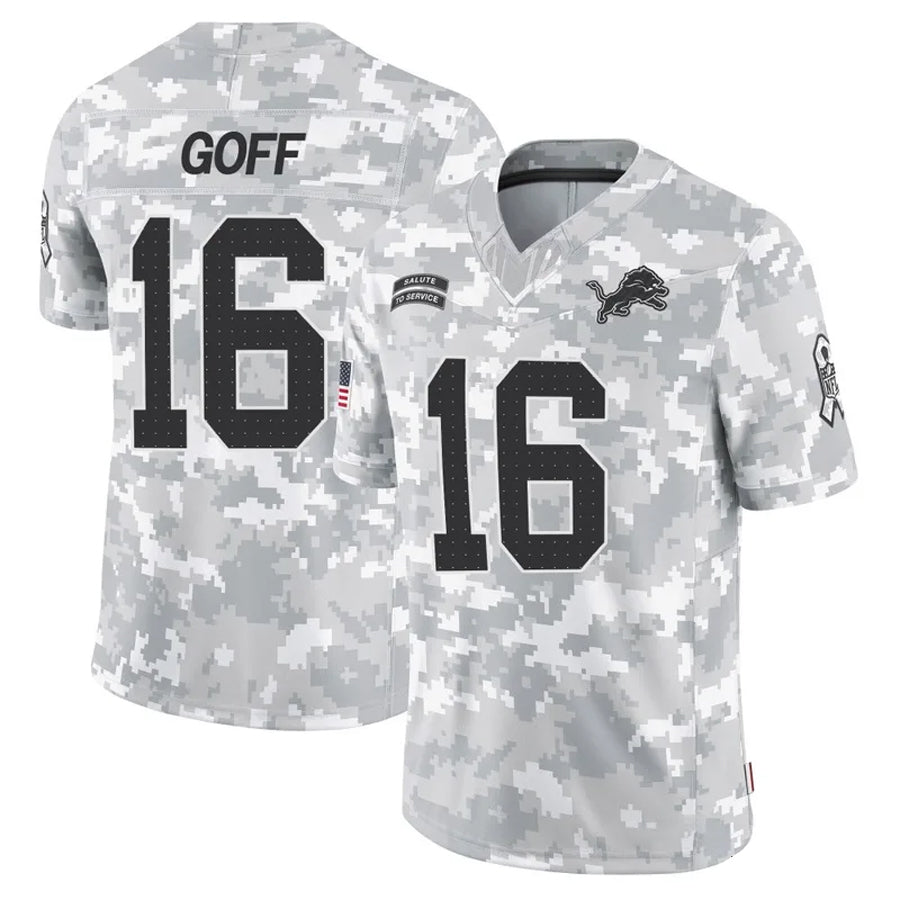 Punc D.Lions #16 Jared Goff Player Arctic Camo Salute to Service Limited Stitched Jerseys