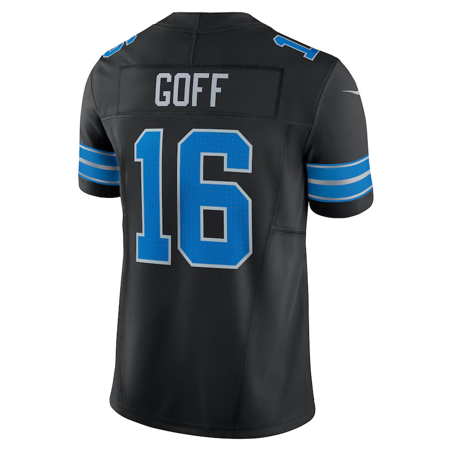 Punc D.Lions #16 Jared Goff Player Black Vapor F.U.S.E. Limited Stitched Jerseys