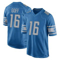 Punc D.Lions #16 Jared Goff Player Blue Home Game Stitched Jerseys