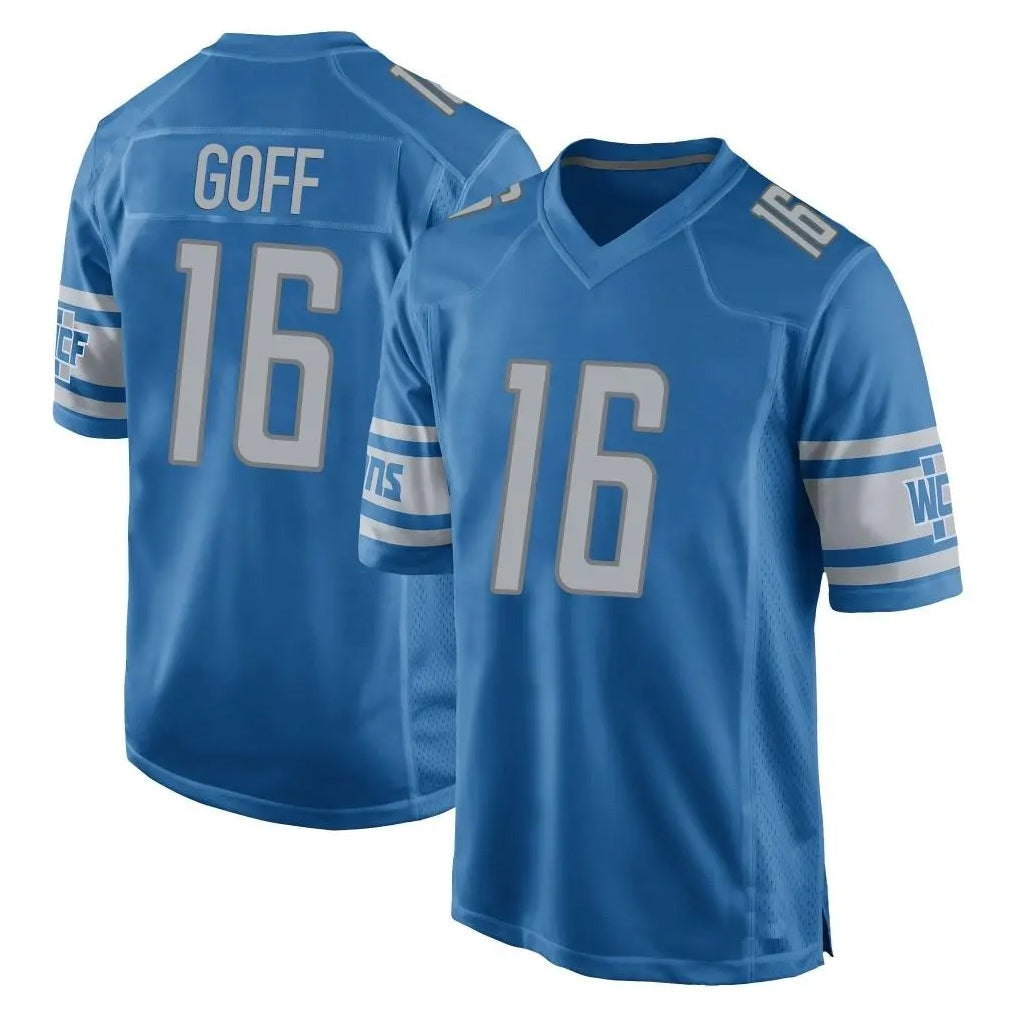 Punc D.Lions #16 Jared Goff Player Blue Home Game Stitched Jerseys