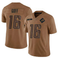 Punc D.Lions #16 Jared Goff Player Brown Salute To Service Limited Stitched Jerseys