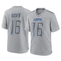 Punc D.Lions #16 Jared Goff Player Gray Atmosphere Fashion Home Game Stitched Jerseys