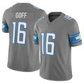 Punc D.Lions #16 Jared Goff Player Gray Vapor F.U.S.E. Limited Home Game Stitched Jerseys