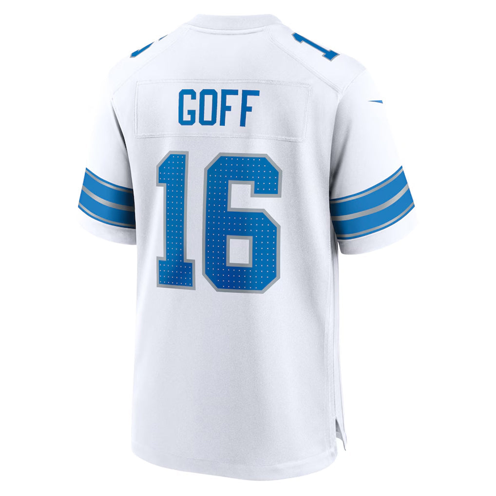 Punc D.Lions #16 Jared Goff Player White Home Game Stitched Jerseys