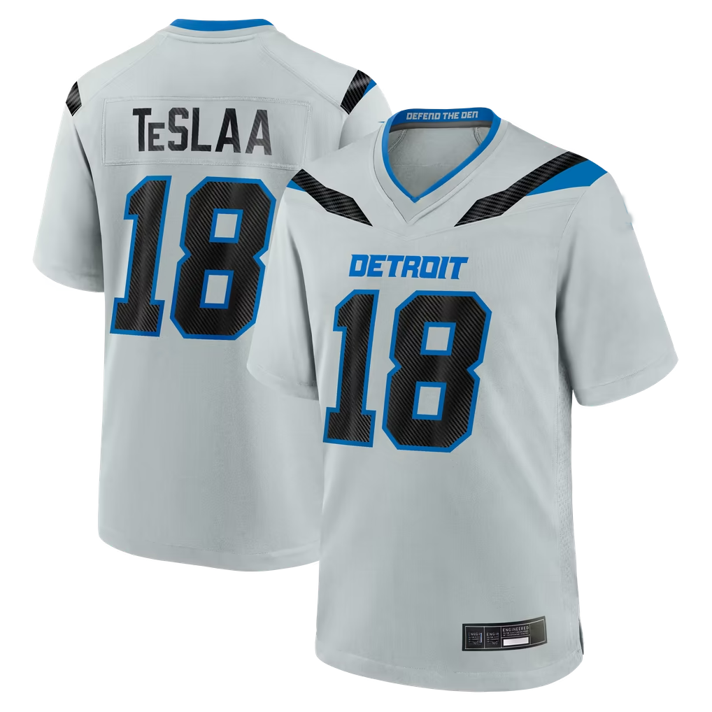 Punc D.Lions #18 Isaac TeSlaa Detroit Silver 2026 Rivalries Collection Game Stitched Jerseys