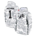 Punc D.Lions #1 Jameson Williams Player Arctic Camo Salute to Service Hoodies Limited Game Stitched Jerseys