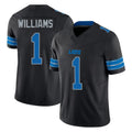 Punc D.Lions #1 Jameson Williams Player Black Alternate Vapor F.U.S.E. Limited Home Game Stitched Jerseys