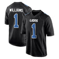 Punc D.Lions #1 Jameson Williams Player Black Fashion Home Game Stitched Jerseys