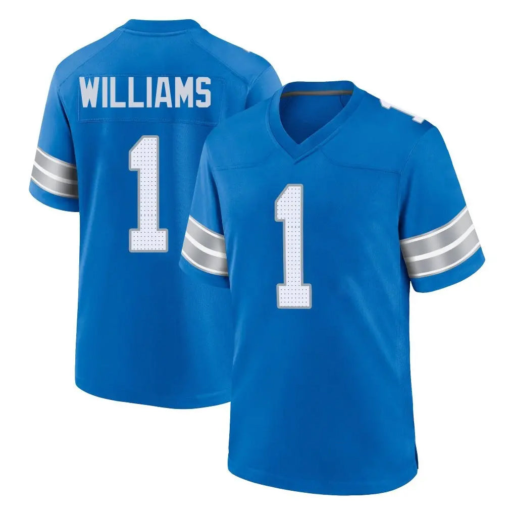 Punc D.Lions #1 Jameson Williams Player Blue Alternate Home Game Stitched Jerseys