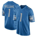 Punc D.Lions #1 Jameson Williams Player Blue Home Game Stitched Jerseys