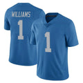Punc D.Lions #1 Jameson Williams Player Blue Limited Throwback Vapor Untouchable Stitched Jerseys