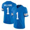Punc D.Lions #1 Jameson Williams Player Blue Limited Vapor F.U.S.E. Alternate Home Game Stitched Jerseys