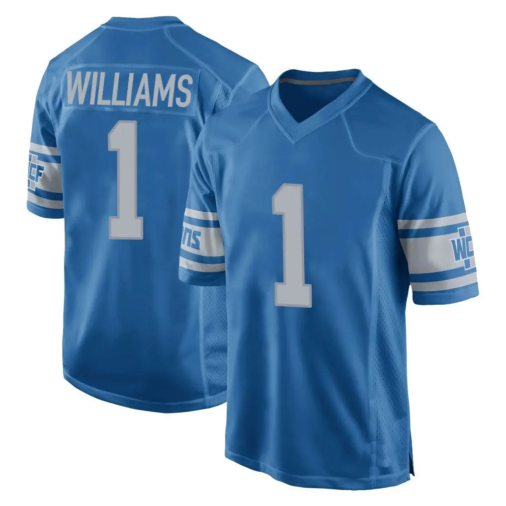 Punc D.Lions #1 Jameson Williams Player Blue Vapor Untouchable Throwback Game Stitched Jerseys