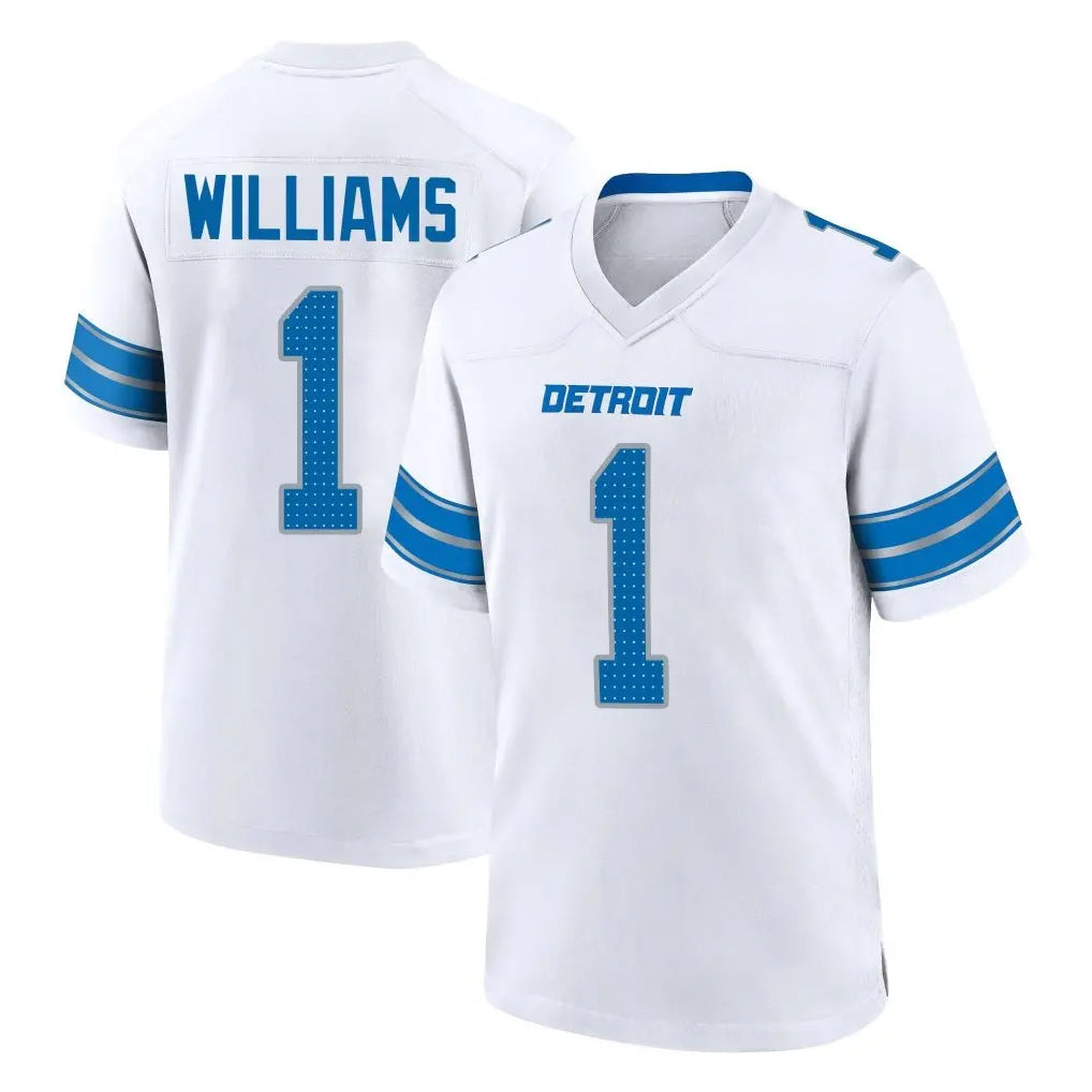 Punc D.Lions #1 Jameson Williams Player White Alternate Home Game Stitched Jerseys