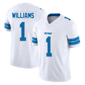 Punc D.Lions #1 Jameson Williams Player White Limited Vapor F.U.S.E. Alternate Home Game Stitched Jerseys