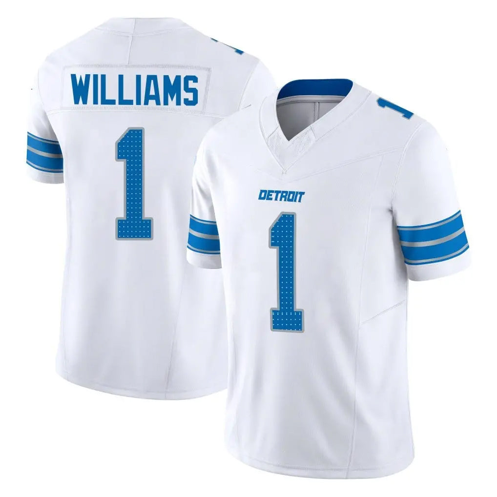 Punc D.Lions #1 Jameson Williams Player White Limited Vapor F.U.S.E. Alternate Home Game Stitched Jerseys