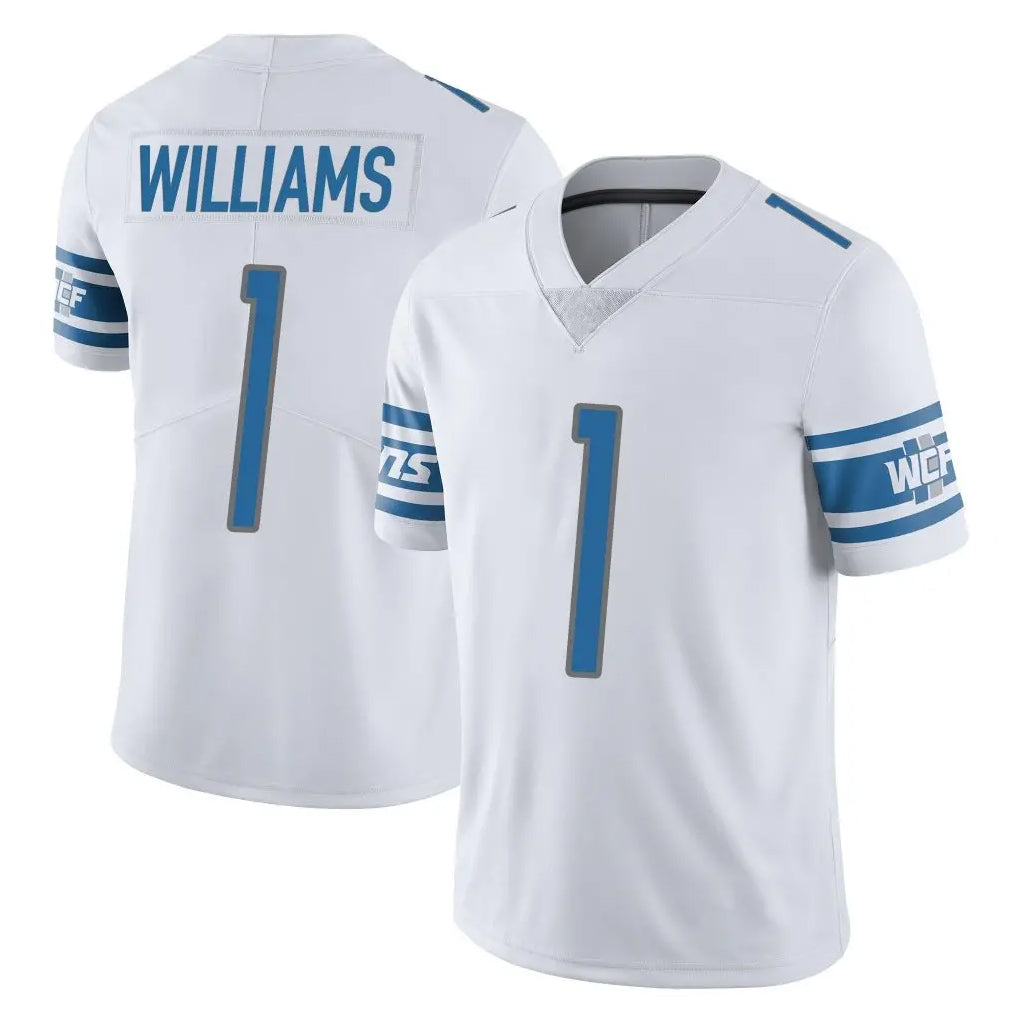 Punc D.Lions #1 Jameson Williams Player White Limited Vapor Untouchable Home Game Stitched Jerseys