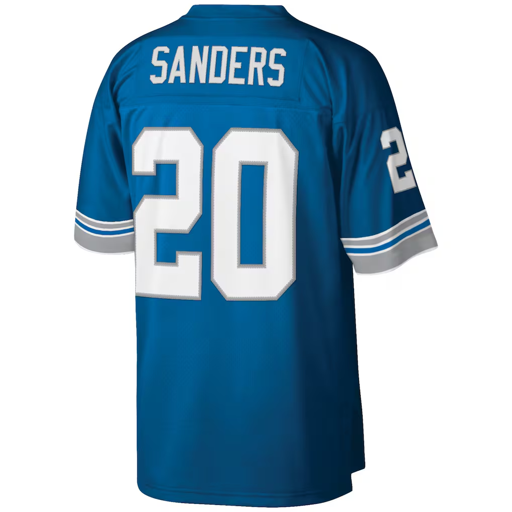 Punc D.Lions #20 Barry Sanders Mitchell & Ness Blue Big & Tall 1996 Retired Player Replica Stitched Jerseys
