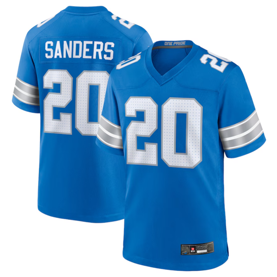 Punc D.Lions #20 Barry Sanders Player Blue Game Stitched Jerseys