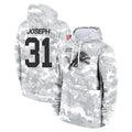 Punc D.Lions #31 Kerby Joseph Player Arctic Camo Salute to Service Hoodies Limited Game Stitched Jerseys