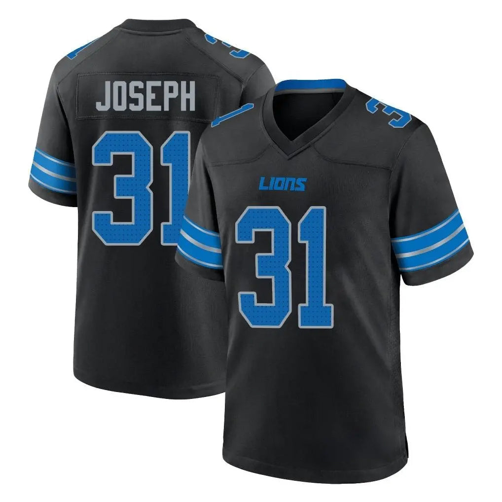 Punc D.Lions #31 Kerby Joseph Player Black Alternate Home Game Stitched Jerseys