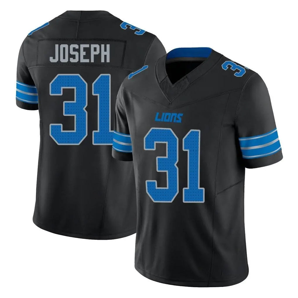 Punc D.Lions #31 Kerby Joseph Player Black Alternate Vapor F.U.S.E. Limited Home Game Stitched Jerseys