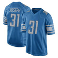 Punc D.Lions #31 Kerby Joseph Player Blue Home Game Stitched Jerseys