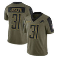 Punc D.Lions #31 Kerby Joseph Player Olive Salute To Service Limited Game Stitched Jerseys