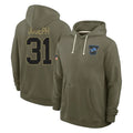 Punc D.Lions #31 Kerby Joseph Player Olive Salute to Service Pullover Hoodies Limited Stitched Jerseys