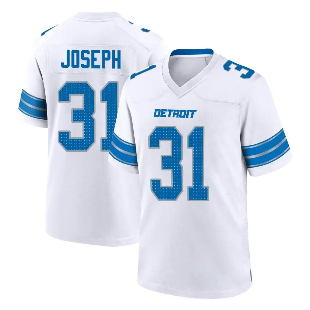 Punc D.Lions #31 Kerby Joseph Player White Alternate Home Game Stitched Jerseys