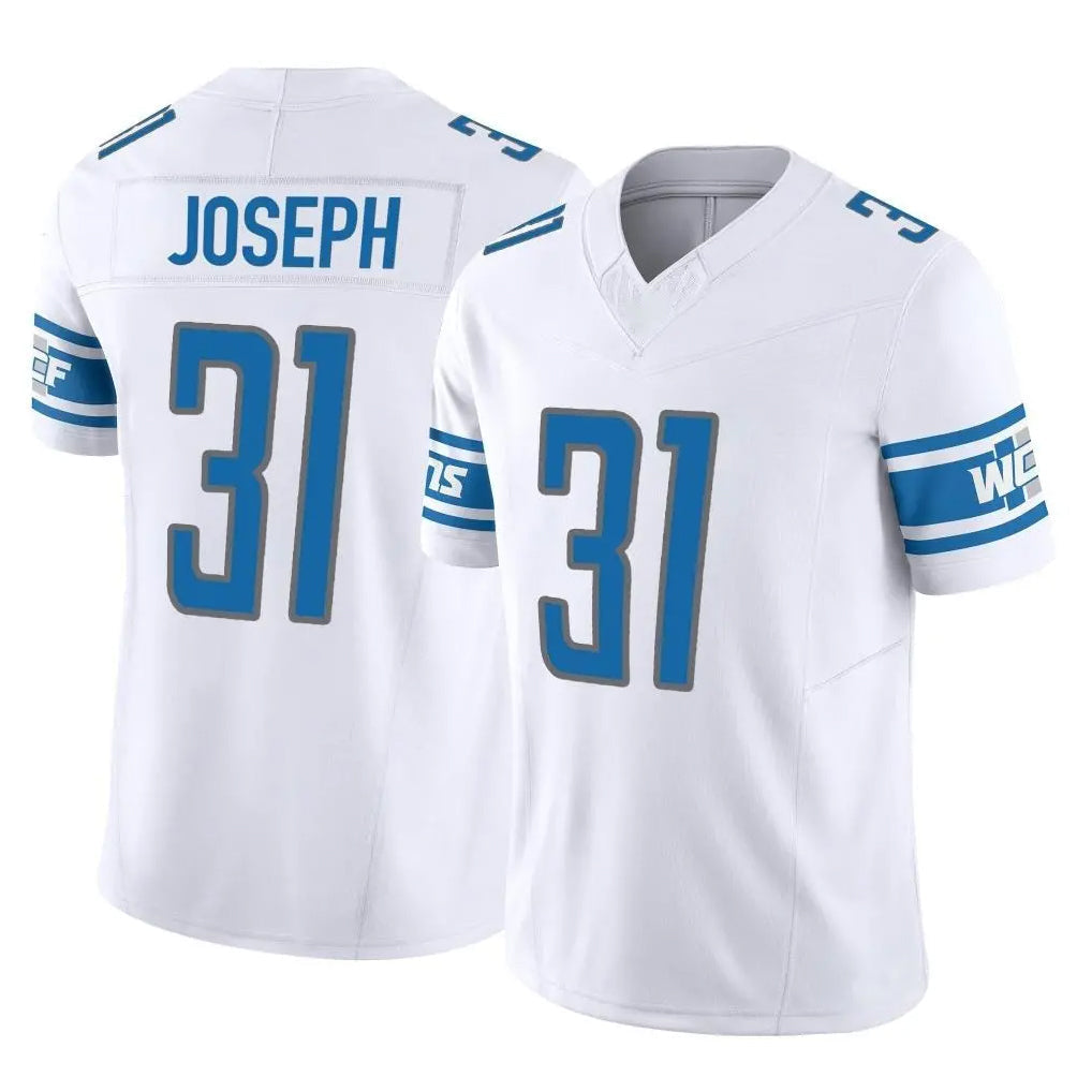 Punc D.Lions #31 Kerby Joseph Player White Vapor F.U.S.E. Limited Home Game Stitched Jerseys