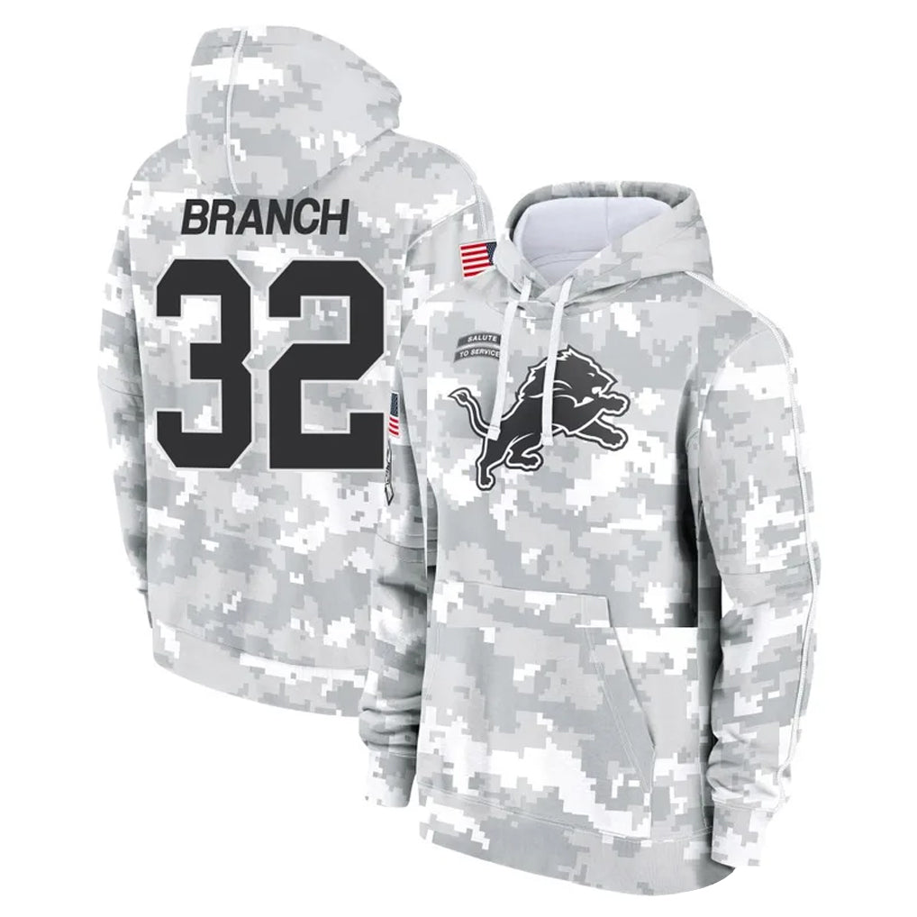 Punc D.Lions #32 Brian Branch Player Arctic Camo Salute to Service Hoodies Limited Game Stitched Jerseys