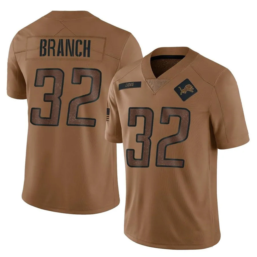 Punc D.Lions #32 Brian Branch Player Brown Salute To Service Limited Stitched Jerseys