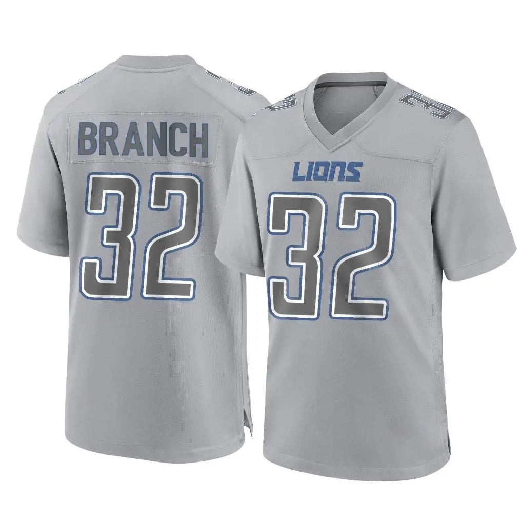 Punc D.Lions #32 Brian Branch Player Gray Atmosphere Fashion Home Game Stitched Jerseys