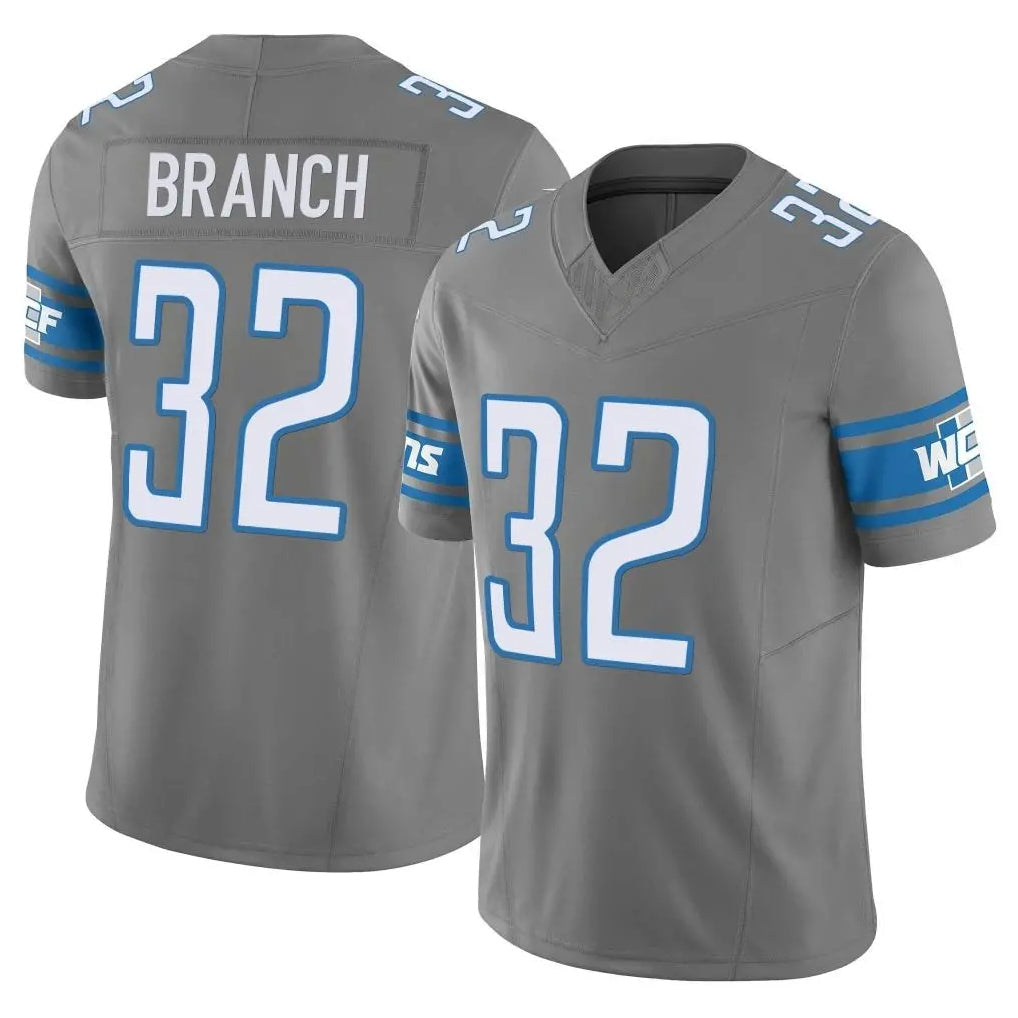 Punc D.Lions #32 Brian Branch Player Gray Vapor F.U.S.E. Limited Home Game Stitched Jerseys