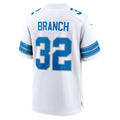 Punc D.Lions #32 Brian Branch Player White Home Game Stitched Jerseys
