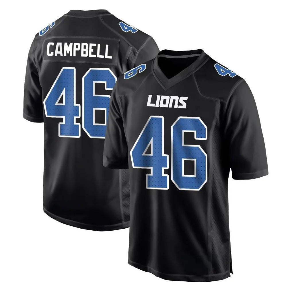 Punc D.Lions #46 Jack Campbell Player Black Fashion Home Game Stitched Jerseys