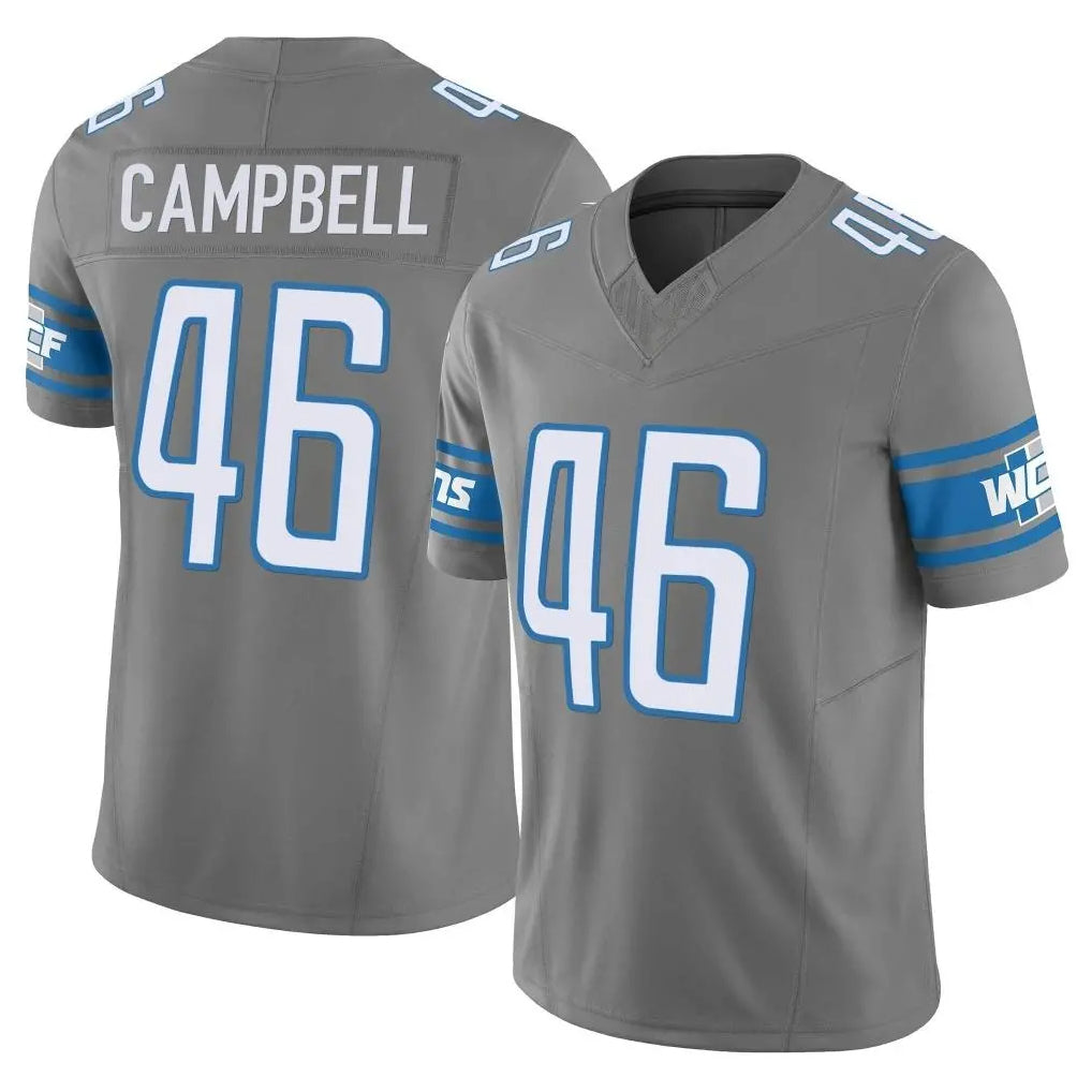 Punc D.Lions #46 Jack Campbell Player Gray Vapor F.U.S.E. Limited Home Game Stitched Jerseys
