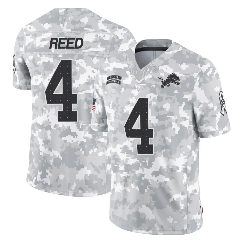 Punc D.Lions #4 D.J. Reed Player Arctic Camo Salute To Service Limited Stitched Jerseys