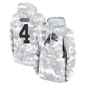Punc D.Lions #4 D.J. Reed Player Arctic Camo Salute to Service Hoodies Limited Game Stitched Jerseys