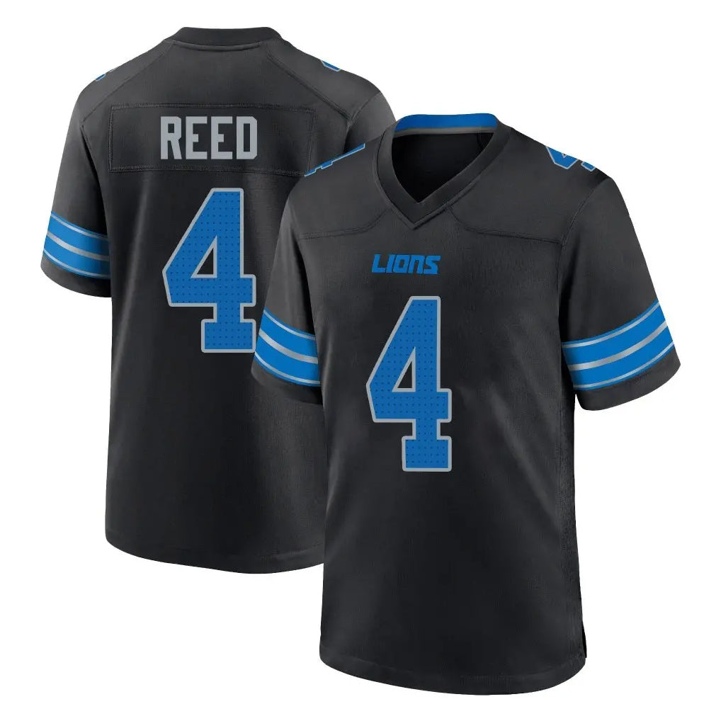 Punc D.Lions #4 D.J. Reed Player Black Alternate Home Game Stitched Jerseys
